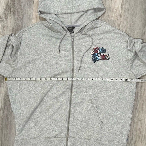 Eddie Bauer EB Retro Logo Graphic Full-Zip Hoodie Sweatshirt Gray Size XL - Picture 4 of 12